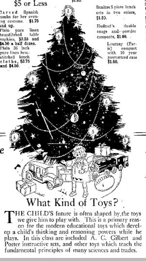 Wisconsin State Journal toy ads: 1920s